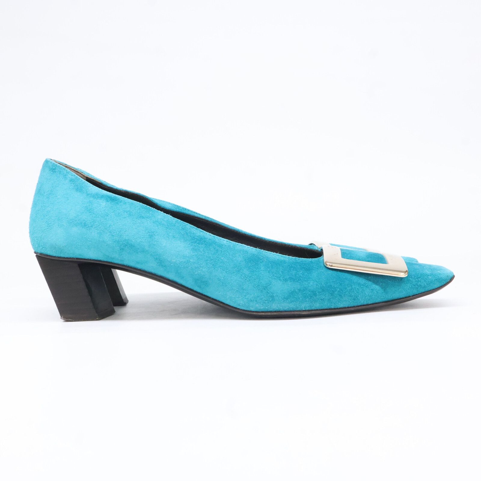 近年モデル ロジェヴィヴィエ バックル ハイヒール パンプス スエード 36 Roger Vivier ロジェヴィヴィエ シルバーバックル スエード ヒール