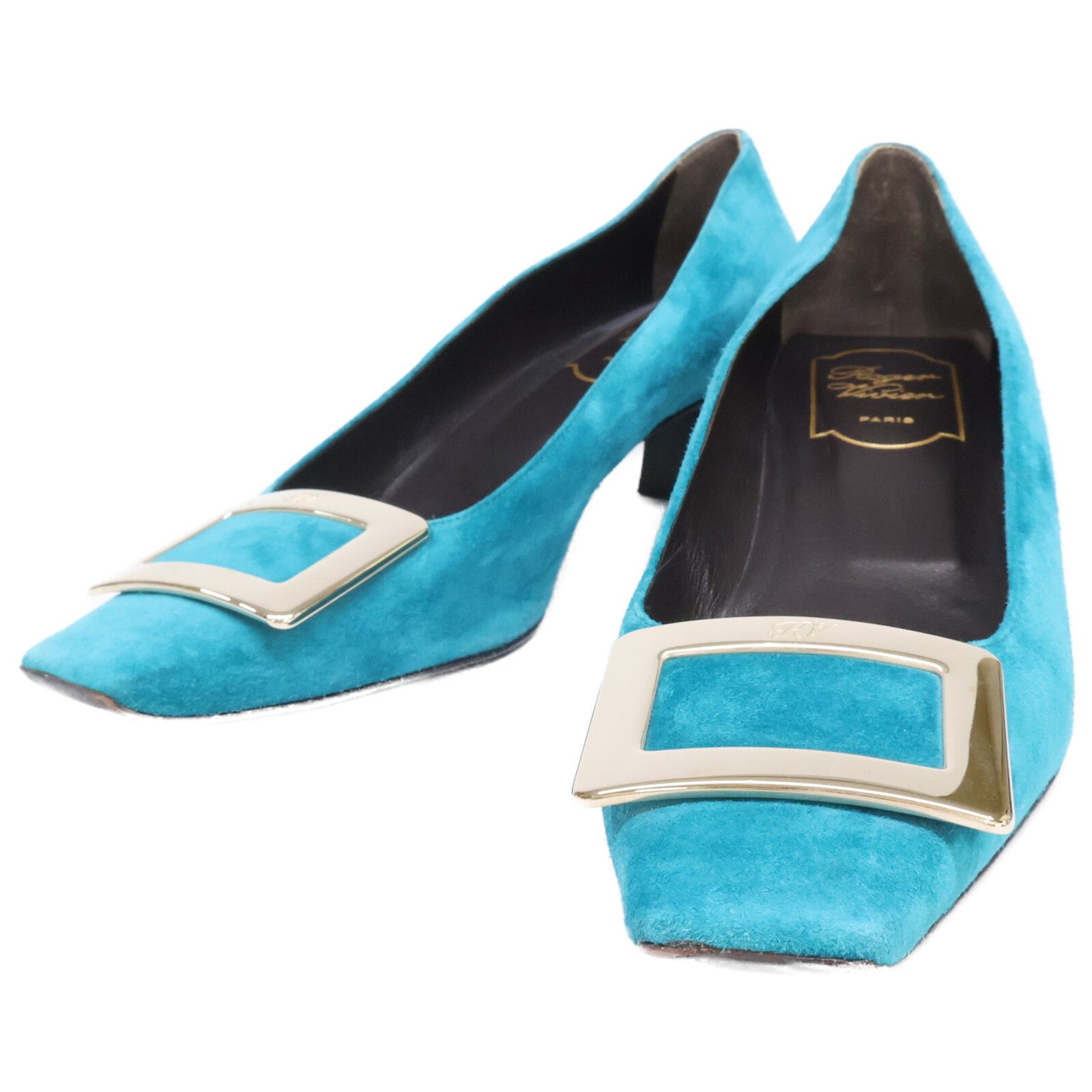 Roger Vivier ロジェヴィヴィエ シルバーバックル スエード ヒール