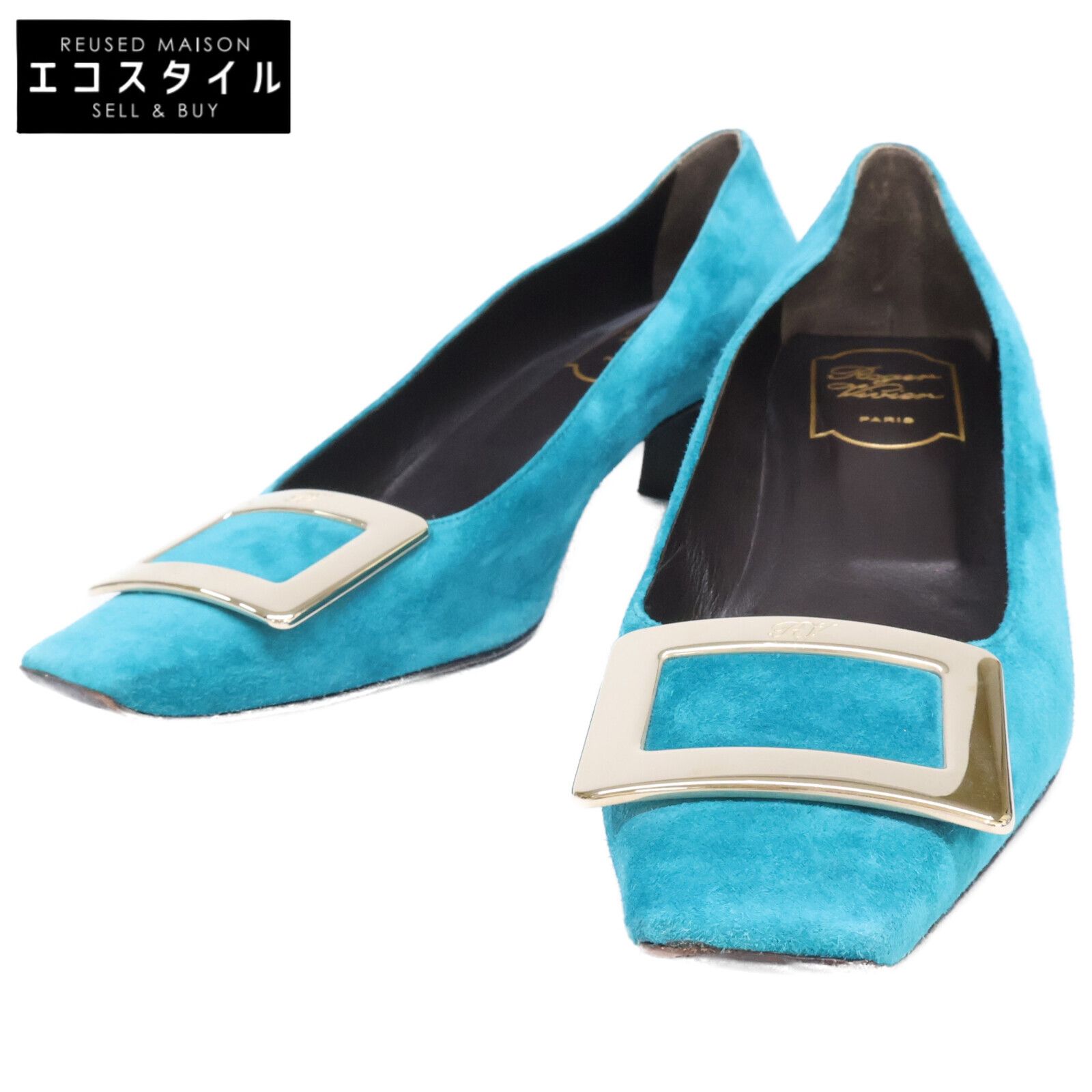 Roger Vivier ロジェヴィヴィエ シルバーバックル スエード ヒール