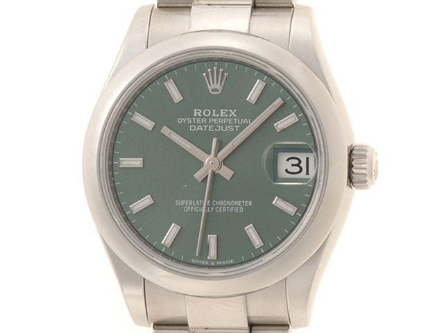 ROLEX ロレックス デイトジャスト 31 278240 腕時計 ステンレススチール ミントグリーン文字盤 自動巻き オイスターブレスレット【中古】【472】SJ