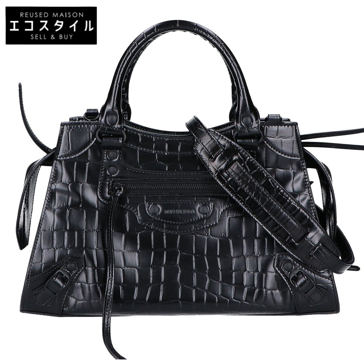 BALENCIAGA　バレンシアガ　美品 638521 型押しレザー ネオクラシックシティスモール 2WAYショルダーバッグ 136,950円