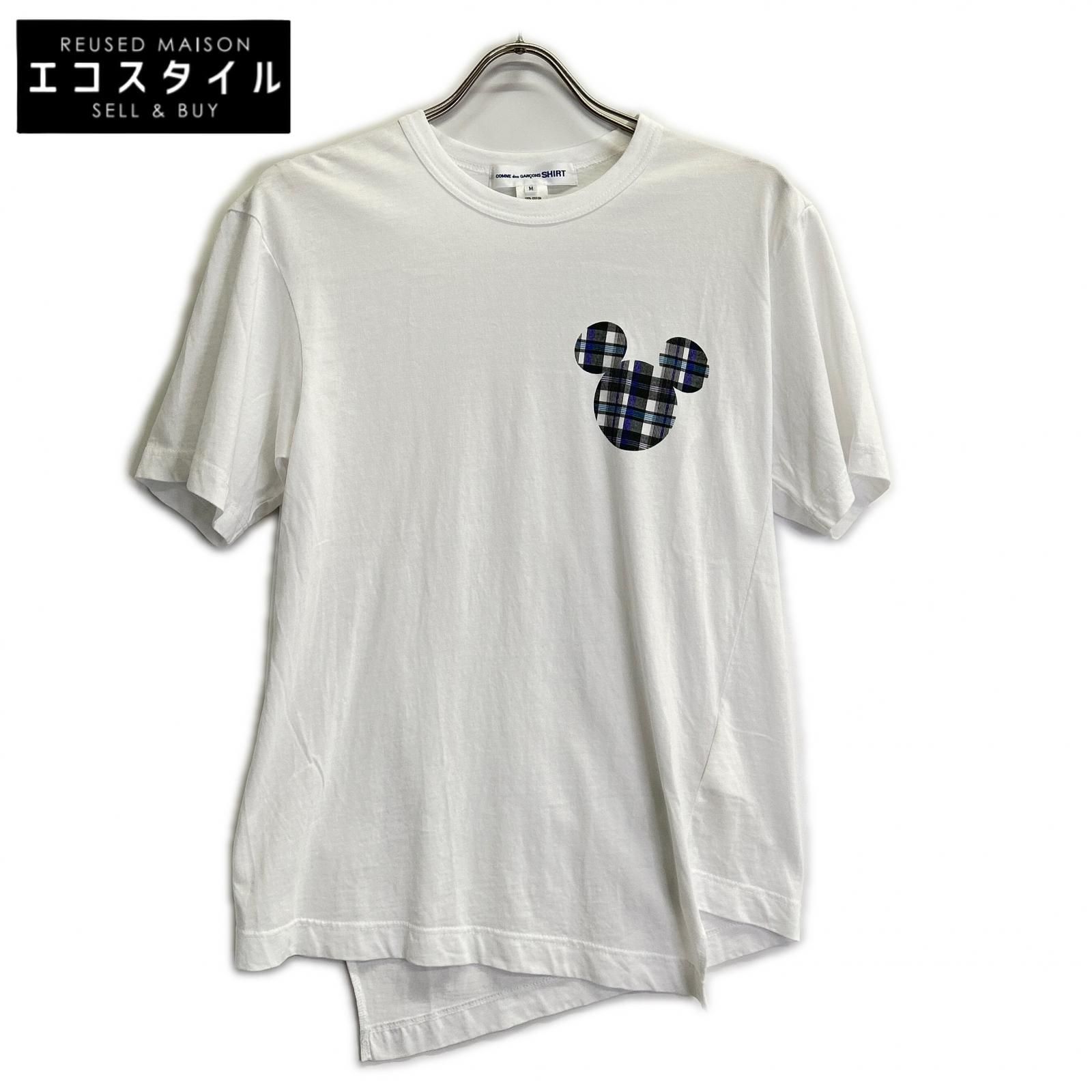 COMME des GARCONS SHIRT　コムデギャルソンシャツ　【×Disney】FO-T028 ホワイト クルーネック Tシャツ　M