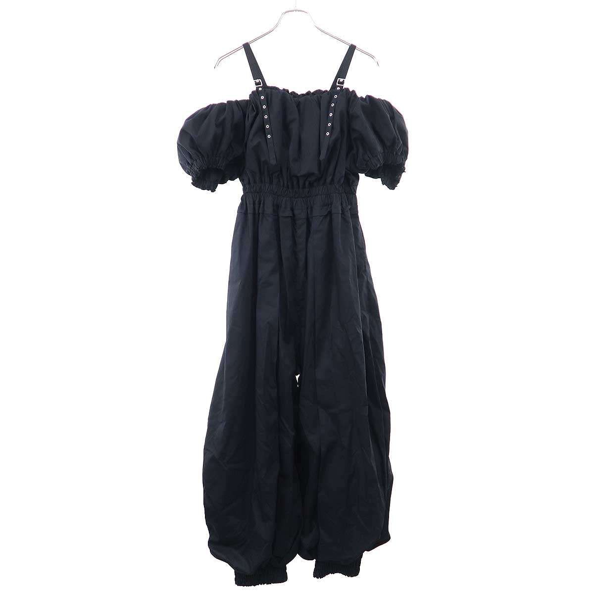 Noir Kei Ninomiyaブラック ロングワンピース パフスリーブ noir kei ninomiya ノワール ケイ ニノミヤ 25SS パフスリーブドレス