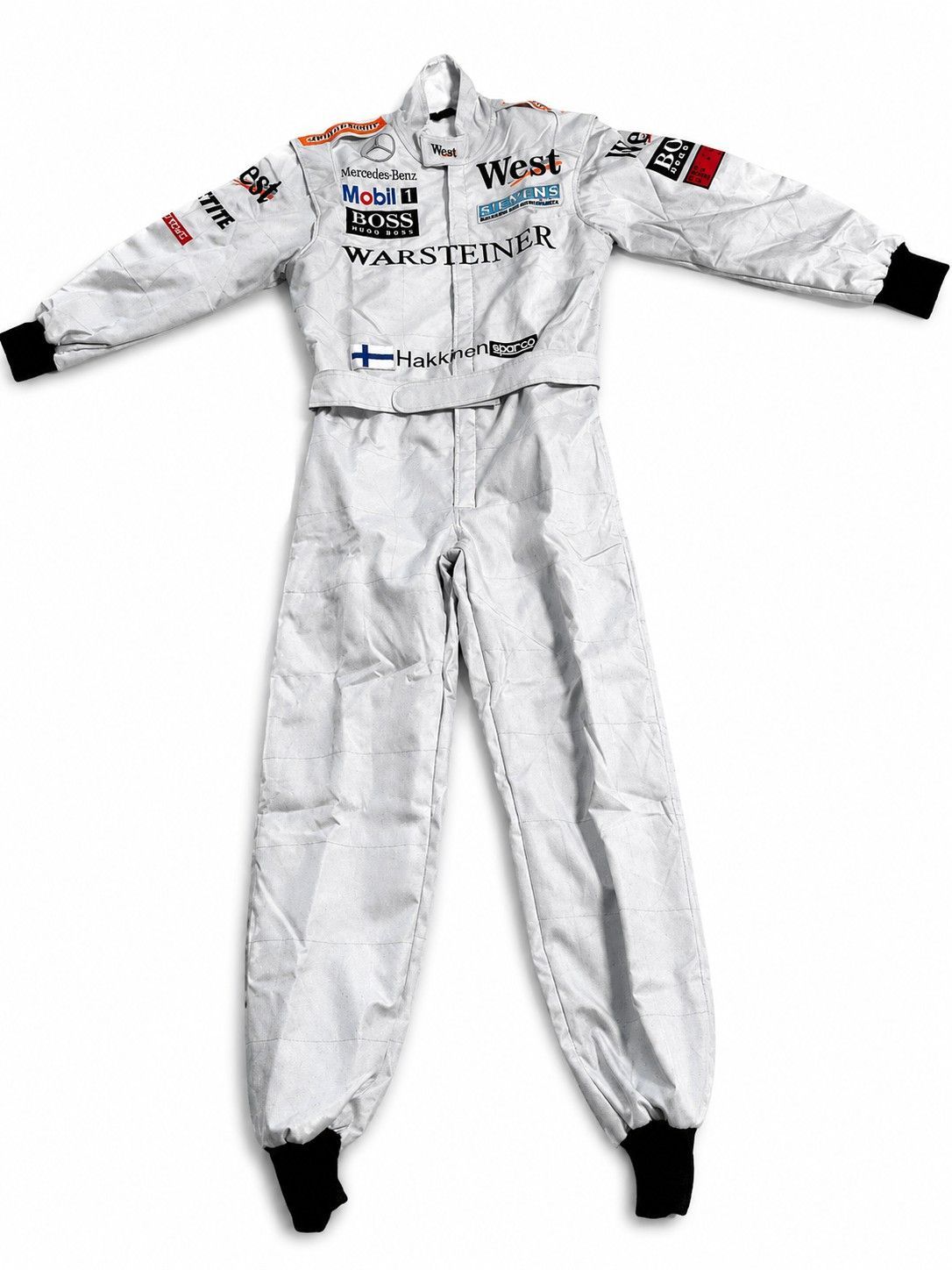 新品 　高品質　　ミカ・ハッキネン F1 刺繍　 F1 レーシングカート レーシングスーツ サイズ各種レプリカ オーダーメイド★発送予定日：6月30日