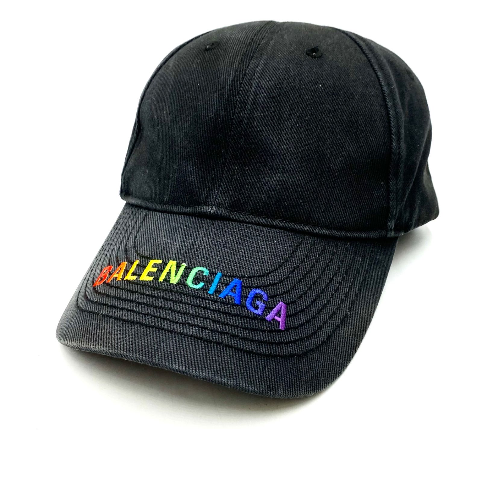 BALENCIAGA バレンシアガ レインボー ロゴ キャップ 帽子 ベースボール