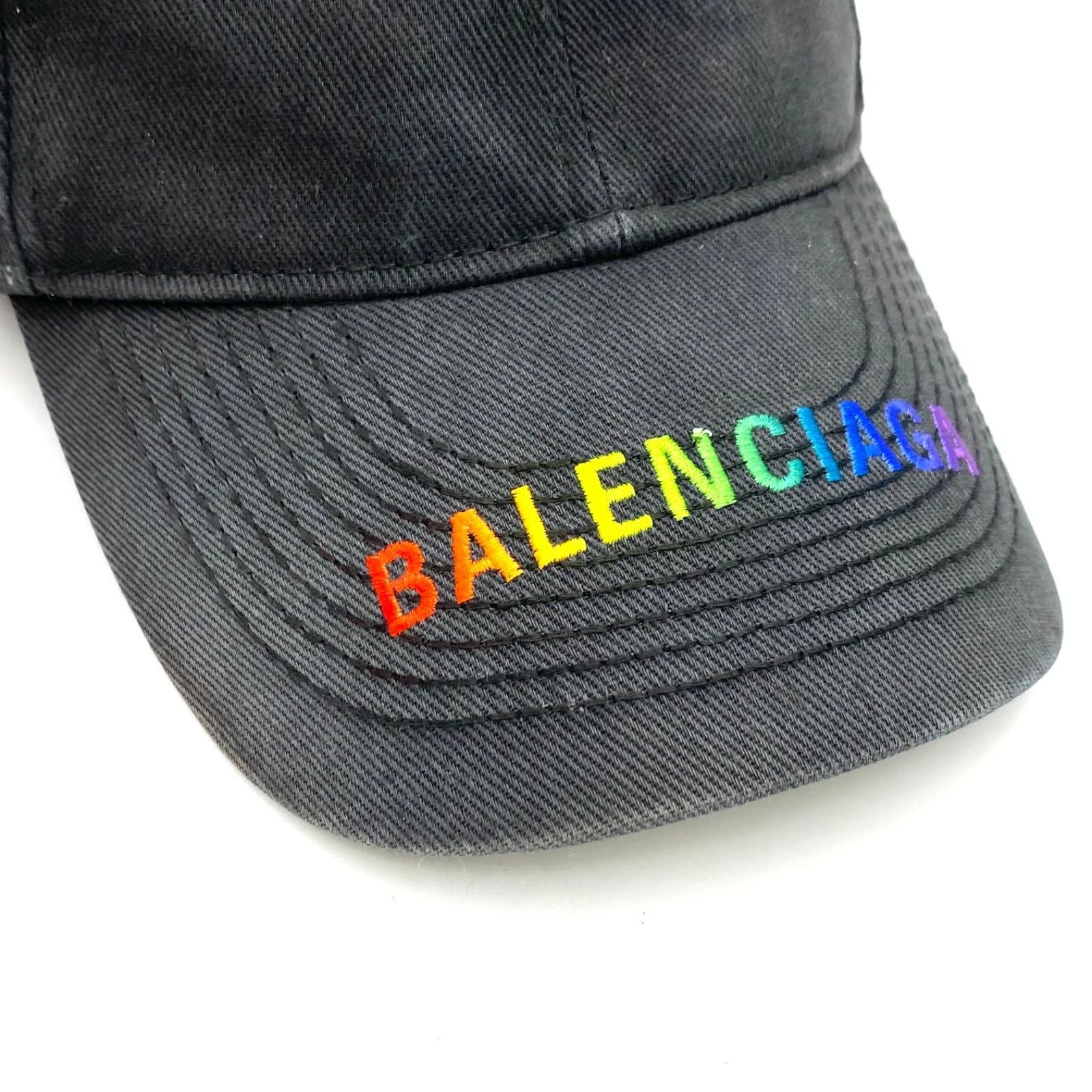 BALENCIAGA バレンシアガ レインボー ロゴ キャップ 帽子 ベースボール