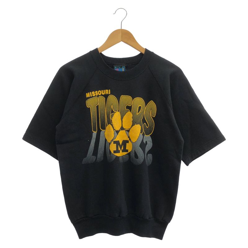 【中古】80s WITH AN ATTITUDE TIGERS 半袖スウェット L ブラック[79]