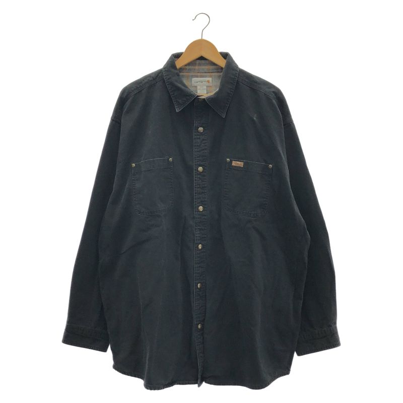 【中古】OLD Carhartt ダックシャツ 2XL ブラック[79]
