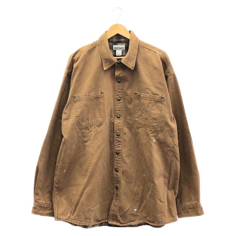 【中古】OLD Carhartt ダックシャツ XL ブラウン[79]