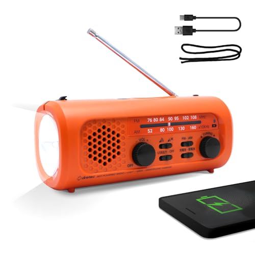 ドリテック(dretec) 10年保管できる防災ラジオライト 防災グッズ スマホ充電可能 単三電池･手回し充電･USB充電3way電源 type-Cケーブル付属 AM/FM/ワイドFM対応 災害用 非常用 多機能 白色LED･サイレン･吊り下 d29377d6