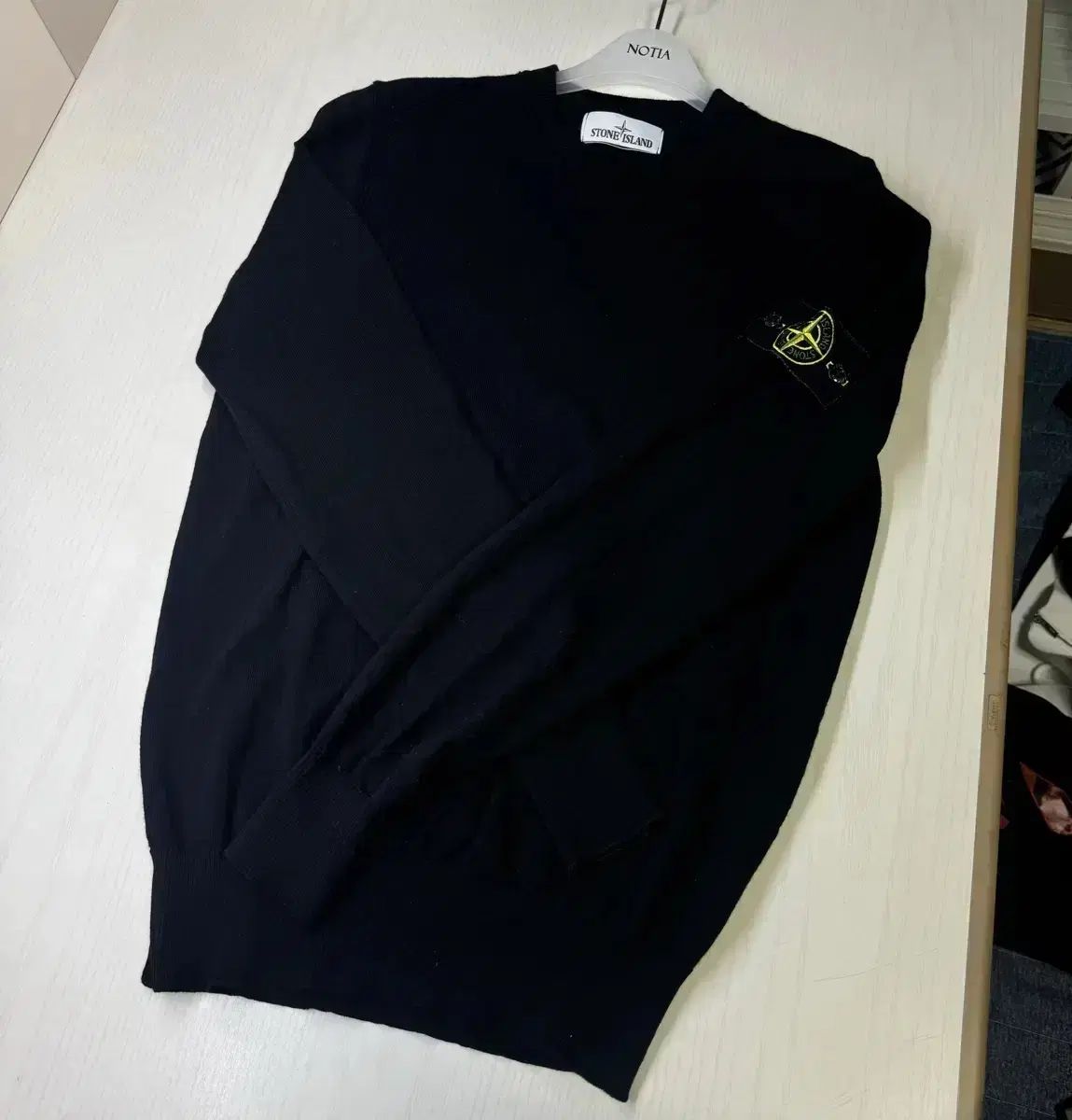 正規品 STONE ISLAND ストーンアイランド ウール ニット ブラック