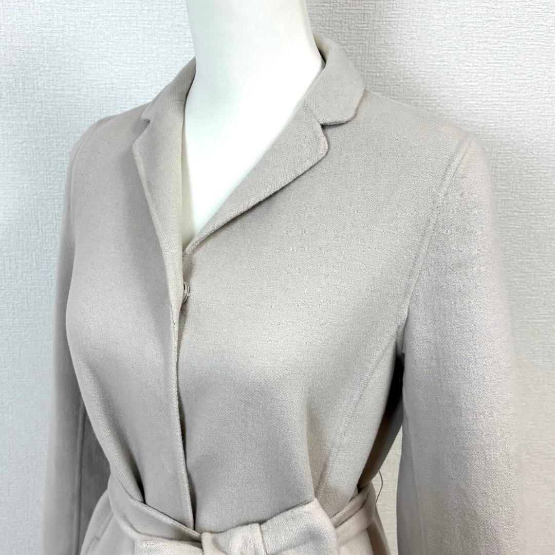 美品】 S'MaxMara アンゴラ混 ロングウールコート 40 薄ベージュ
