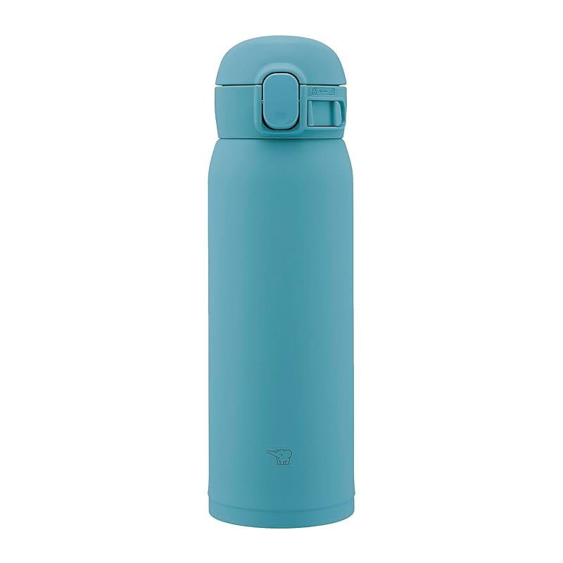 【新品】 象印 水筒 480ml 【使いやすい定番マグ】 洗いやすい シームレスせん 洗う点数3点のみ 軽量&コンパクト 保冷・保温 ワンタッチマグ アクアグリーン SM-WS48-GM 0
