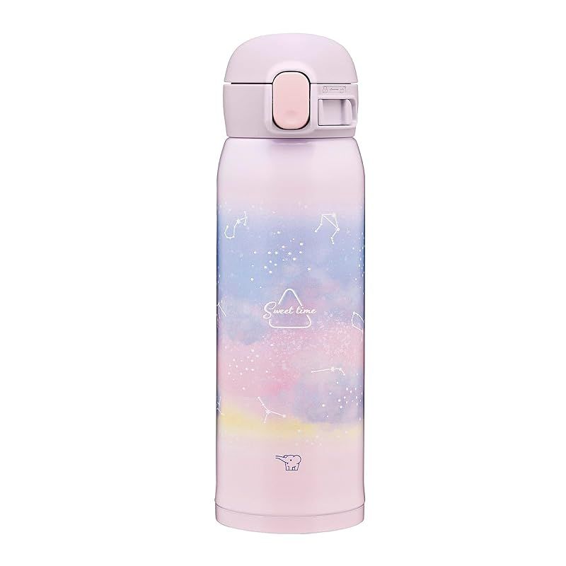 【新品】 象印 水筒 ステンレスマグ 子ども向け 480ml ワンタッチタイプ シームレスせん お手入れ点数たったの3点 スターリーパープル SM-WH48-VK 0