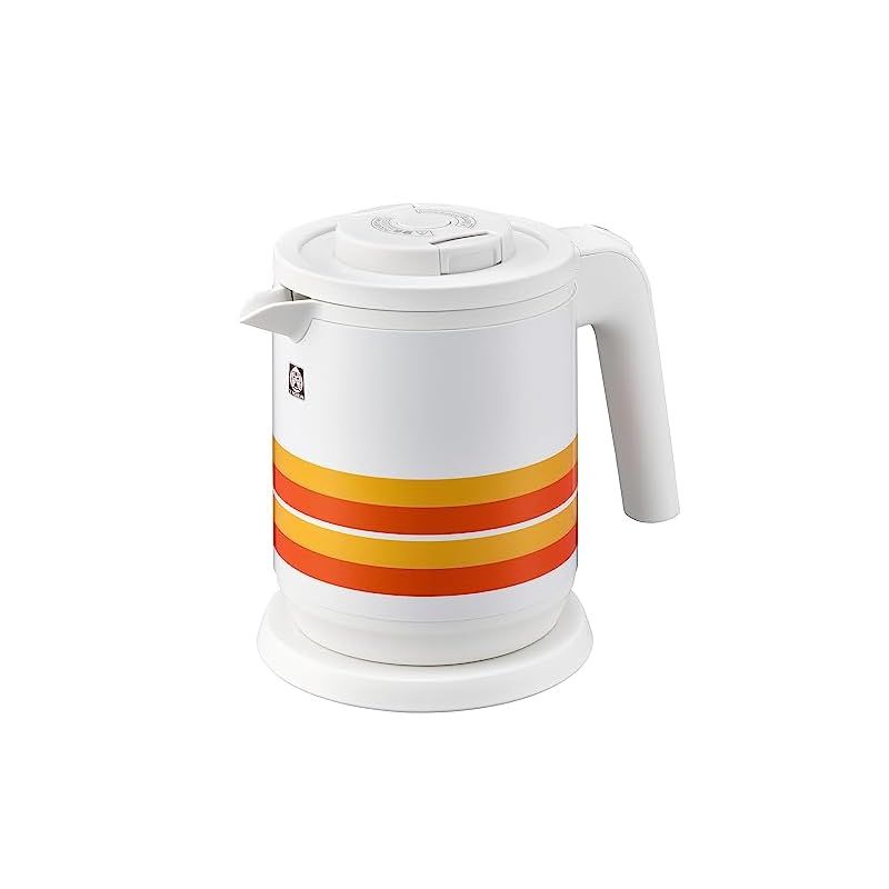 【新品】 タイガー魔法瓶(TIGER) 蒸気レス電気ケトル 0.6L WEB限定 100周年記念モデル 復刻 レトロ柄 オレンジストライプ PCK-T060WO 0