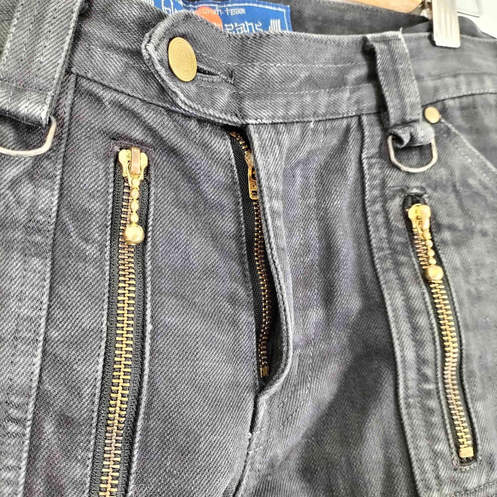 ブラックミーンズ BLACKMEANS ゴールドジップ カーゴデニムパンツ 
