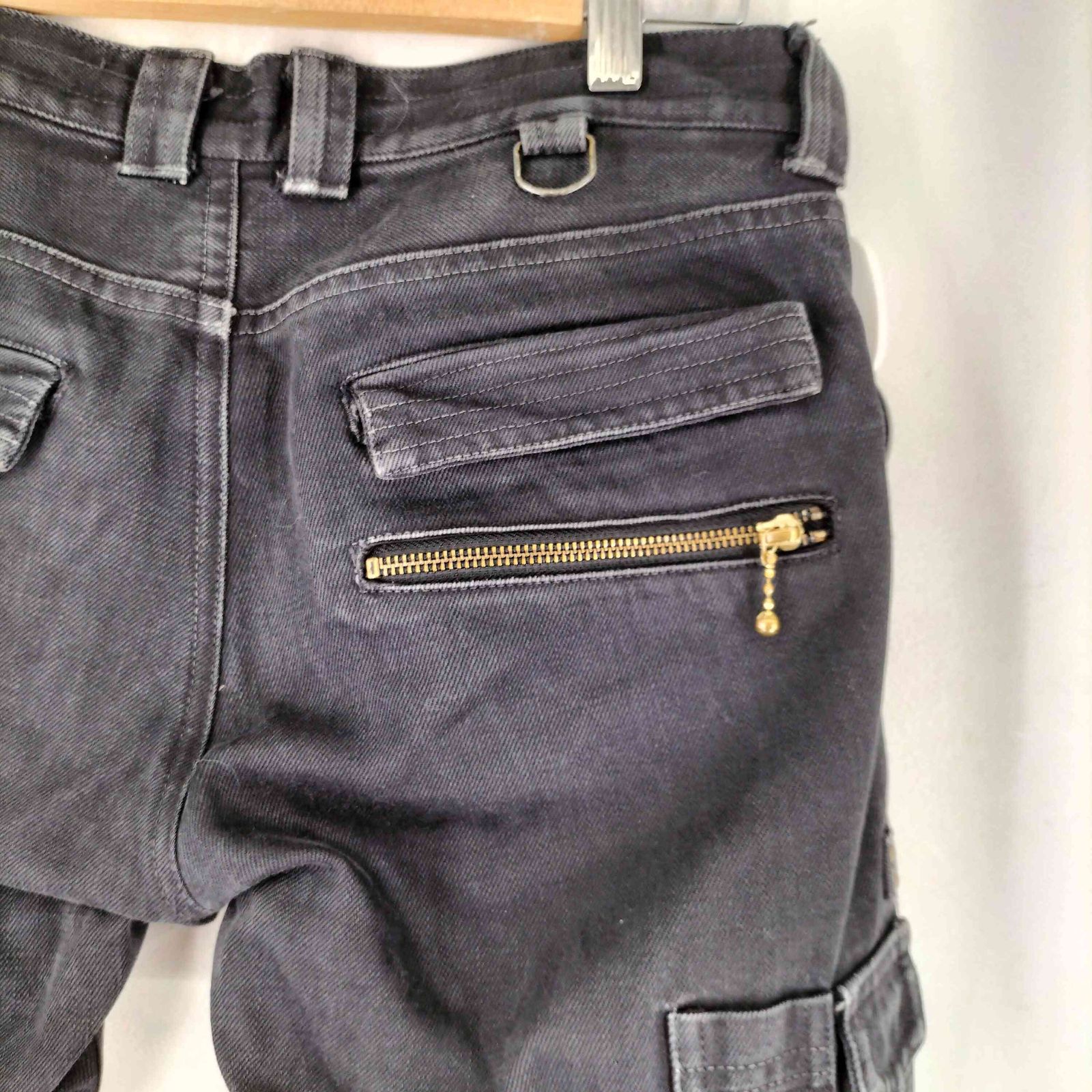 ブラックミーンズ BLACKMEANS ゴールドジップ カーゴデニムパンツ 