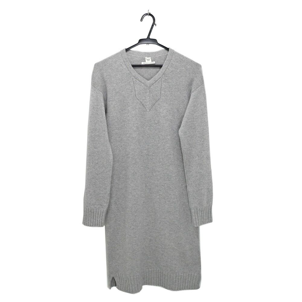 [Meito] Hermes Knit Dress Gray 34 Size Cashmere Women's Apparel Women's Clothing