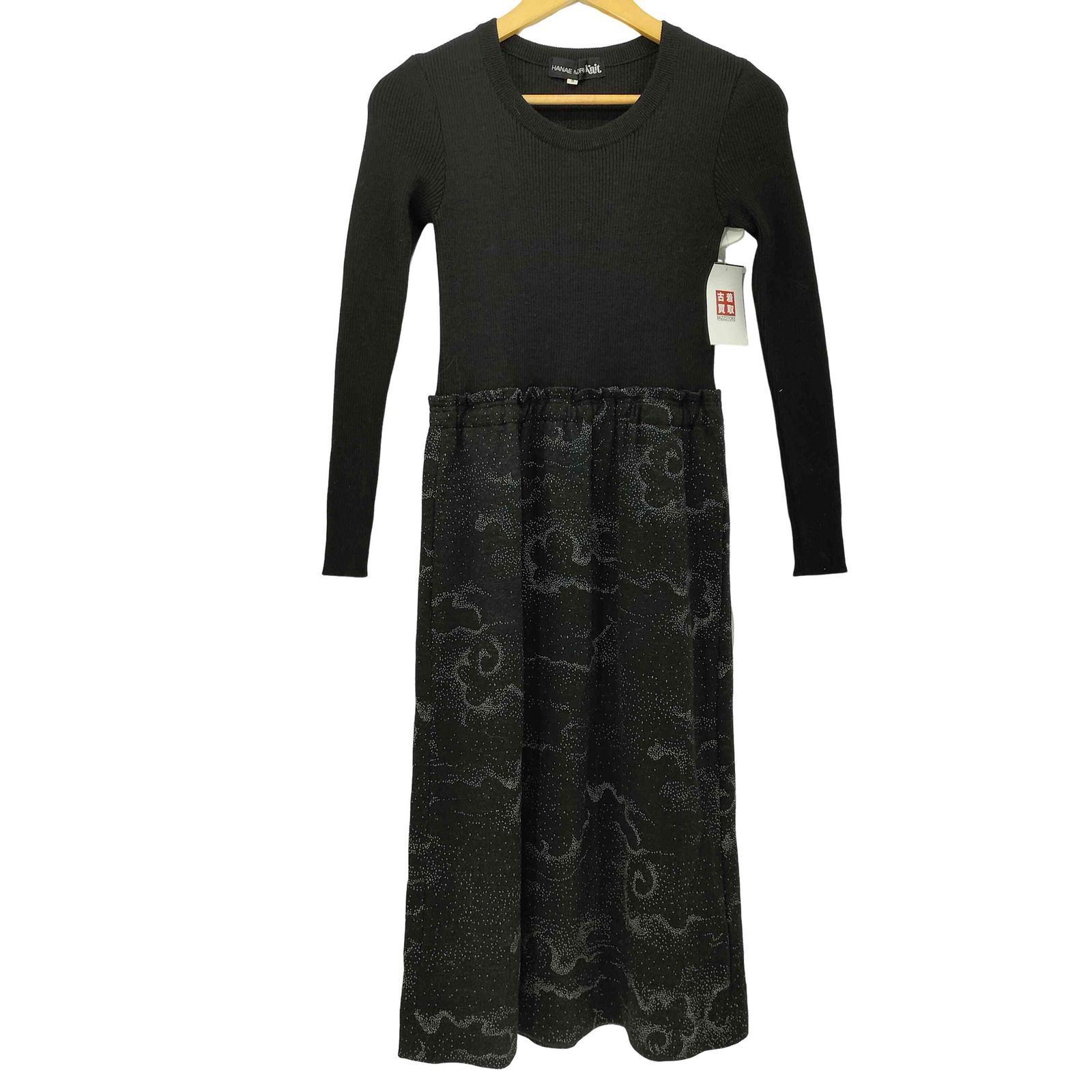 ハナエモリ HANAE MORI 切り替えデザイン ニットワンピース レディース