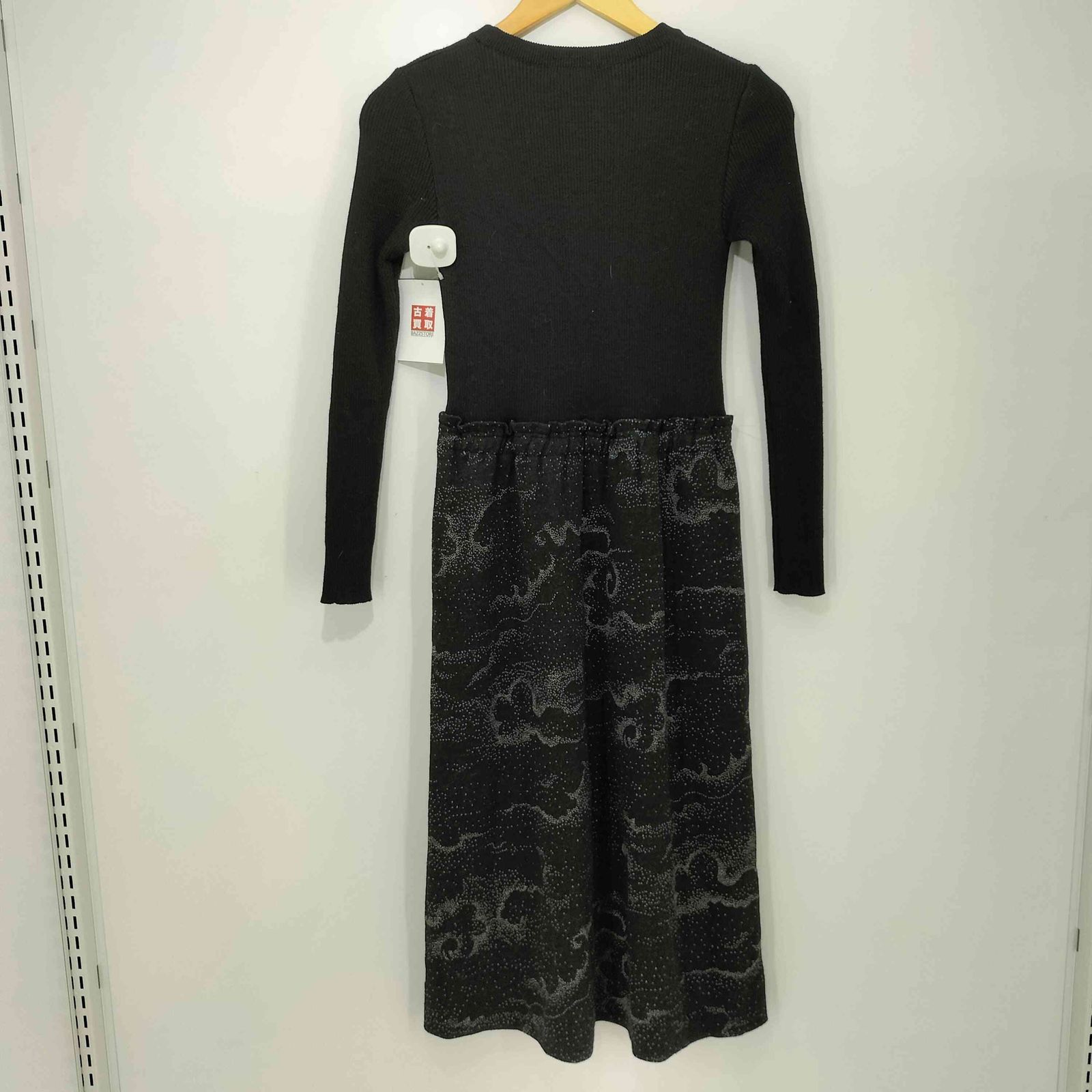 ハナエモリ HANAE MORI 切り替えデザイン ニットワンピース レディース