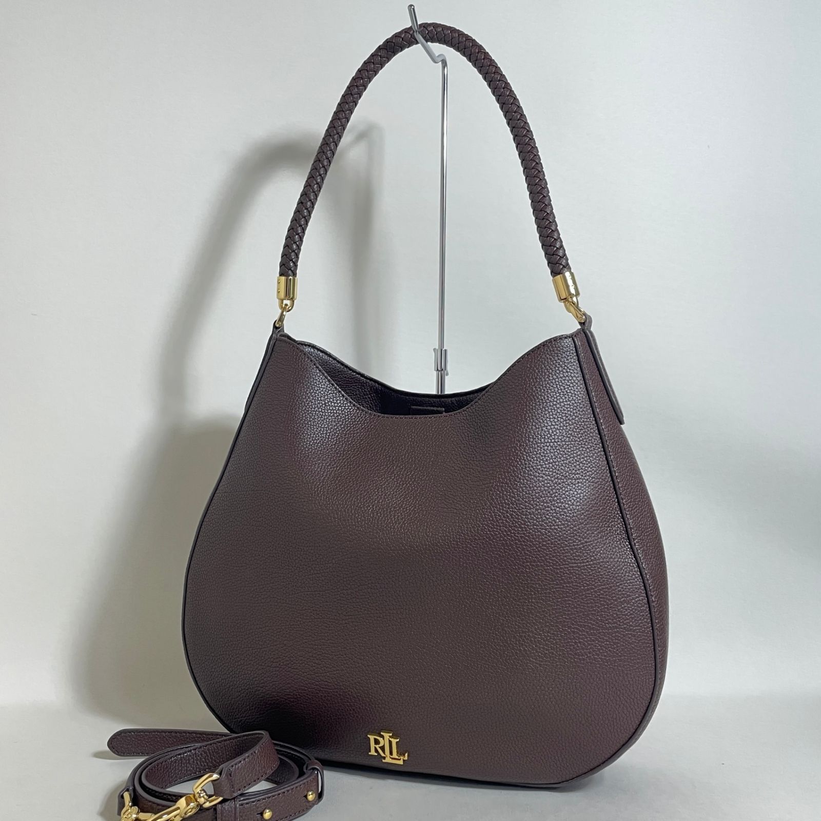 2605-60｜美品｜ローレンラルフローレン 2WAYバッグ レザー ブラウン