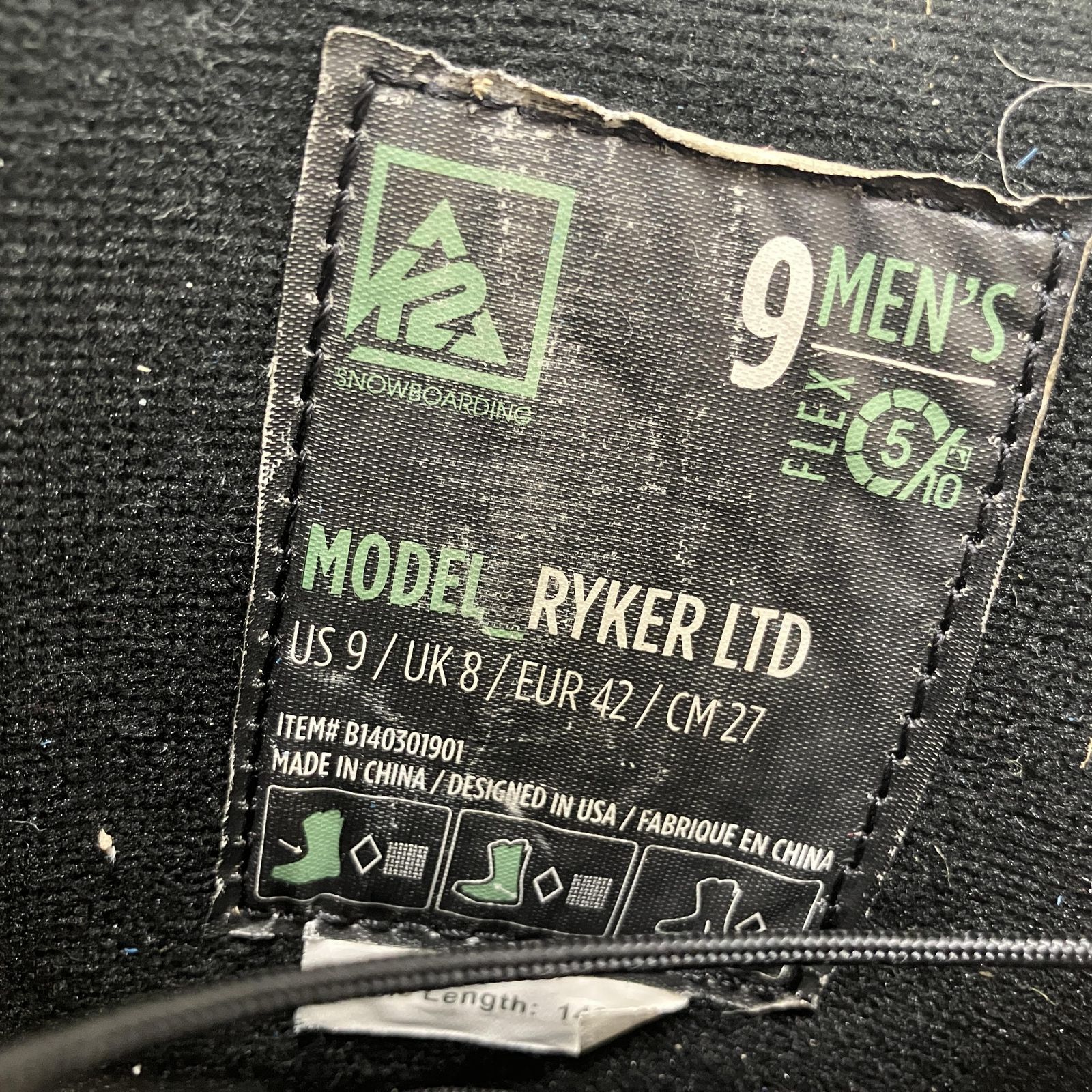 K2 RYKER LTD MENS スノーボード ブーツ 27cm ケーツー 中古 O11250096