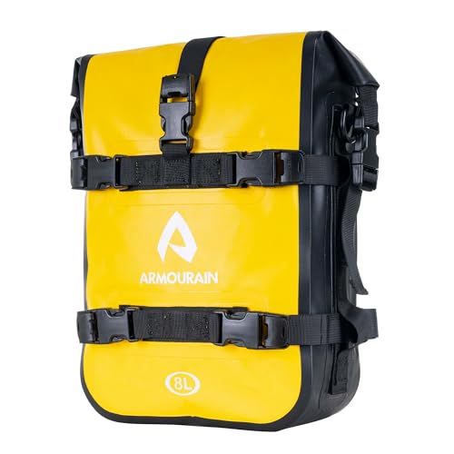 バイク サイドバッグ 防水 8L エンジンガードバッグバイク シートバッグ バイク カバンドライバッグバイク ツールバッグ(PVC イエロー, 8L)as e19de520
