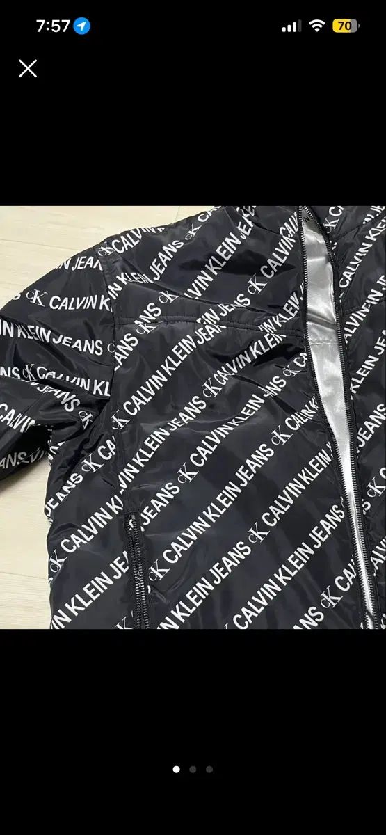 Calvin Klein Jeans(カルヴァンクラインジーンズ) ブラック リバーシブル ウィンドブレーカー ダウン