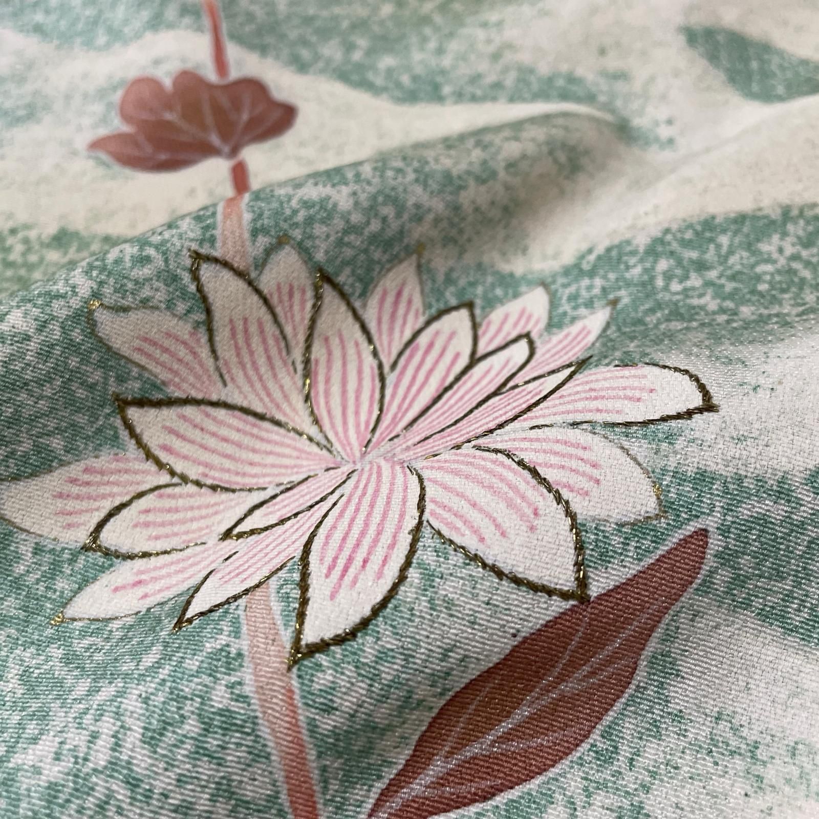 付下げ トールサイズ たたき染め 細かな染めに花模様 着物 正絹 X-2013 