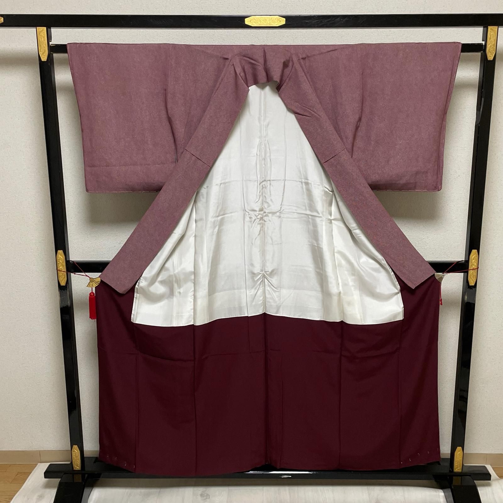 ま*も様 正絹　鮫小紋　江戸小紋　袷　作家　しつけ　未着用　紋付　フルセット　フ 江戸小紋 鮫小紋 上品な色味 着物 正絹 X-2020 - メルカリ