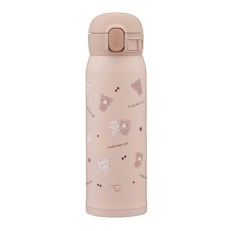 【新品】 象印 水筒 480ml 【かわいいキッズマグ】 洗いやすい シームレスせん 洗う点数3点のみ 子ども向け 保温・保冷 ワンタッチマグ ベアベージュ SM-WJ48-CZ 0