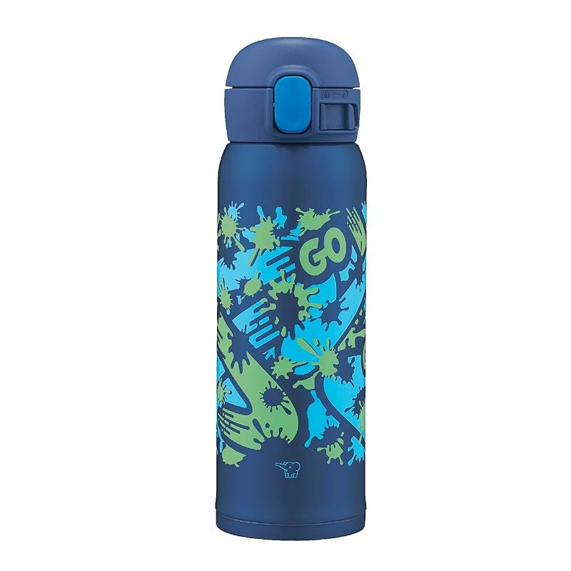 【新品】 象印 水筒 480ml 【かっこいいキッズマグ】 洗いやすい シームレスせん 洗う点数3点のみ 子ども向け 保温・保冷 ワンタッチマグ ペイントネイビー SM-WN48-AZ