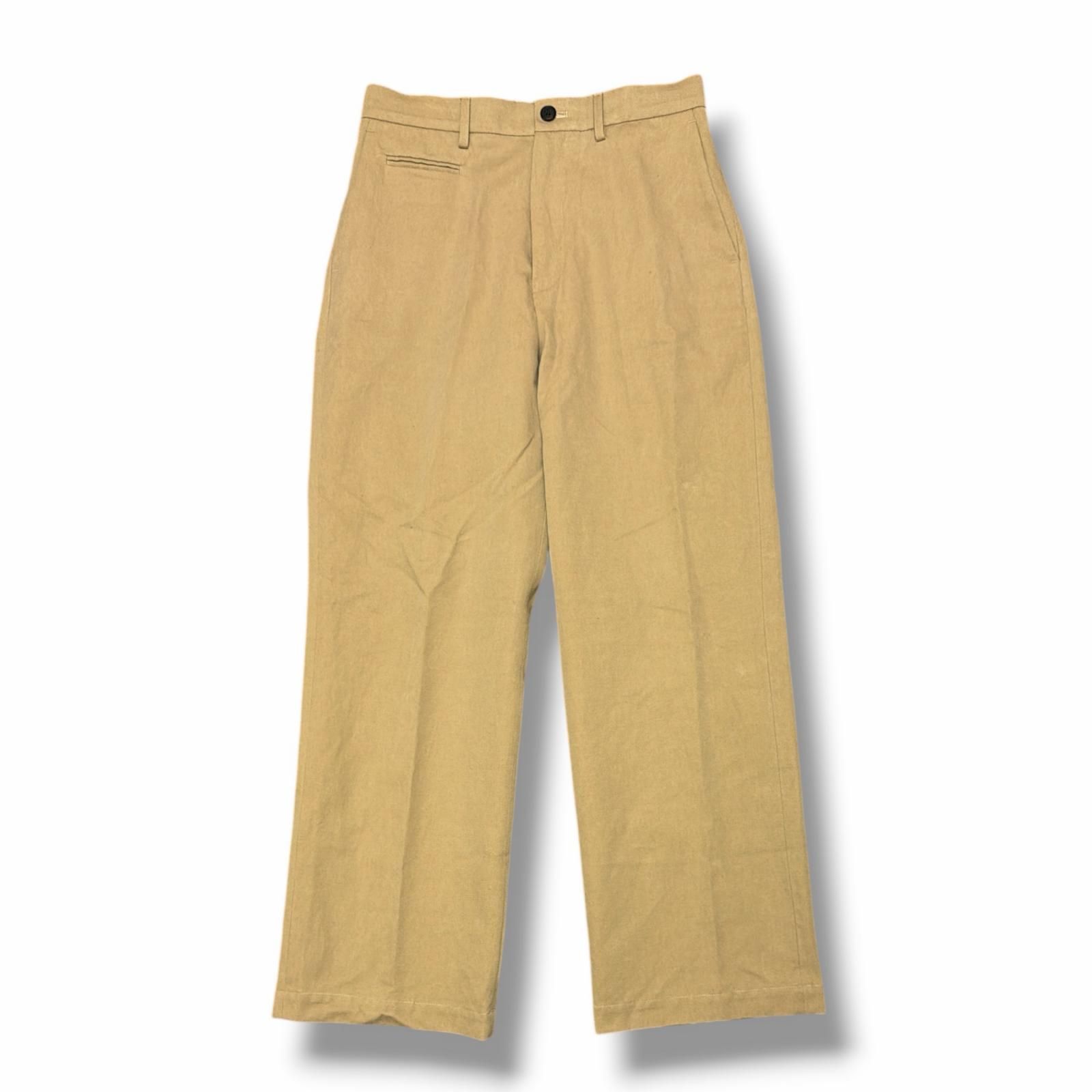 参考上代44000円 MATSUFUJI 26SS CL WIDE TROUSERS コットンリネンワイドトラウザーズ チノパンツ マツフジ M261-0401 ベージュ系 3 （15507M）
