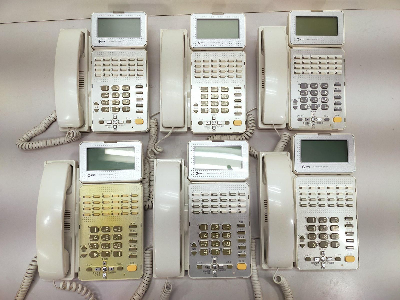 【黄ばみ特価】NTT αGX 24ボタン標準バス電話機 GX-(24)BTEL-(2) 6台セット 中古ビジネスフォン A1283B10