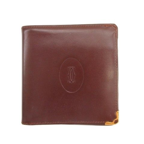 カルティエ Cartier マストライン 二つ折り財布 ウォレット ボルドー 260515E