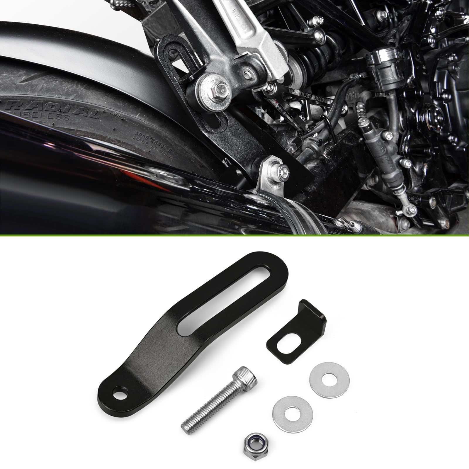 サイレンサーステー 可調式 Z900RS / Z900RS CAFE 対応 2018〜2025 マフラーステー 排気管ステー カスタムパーツ (ブラック) [並行輸入品]