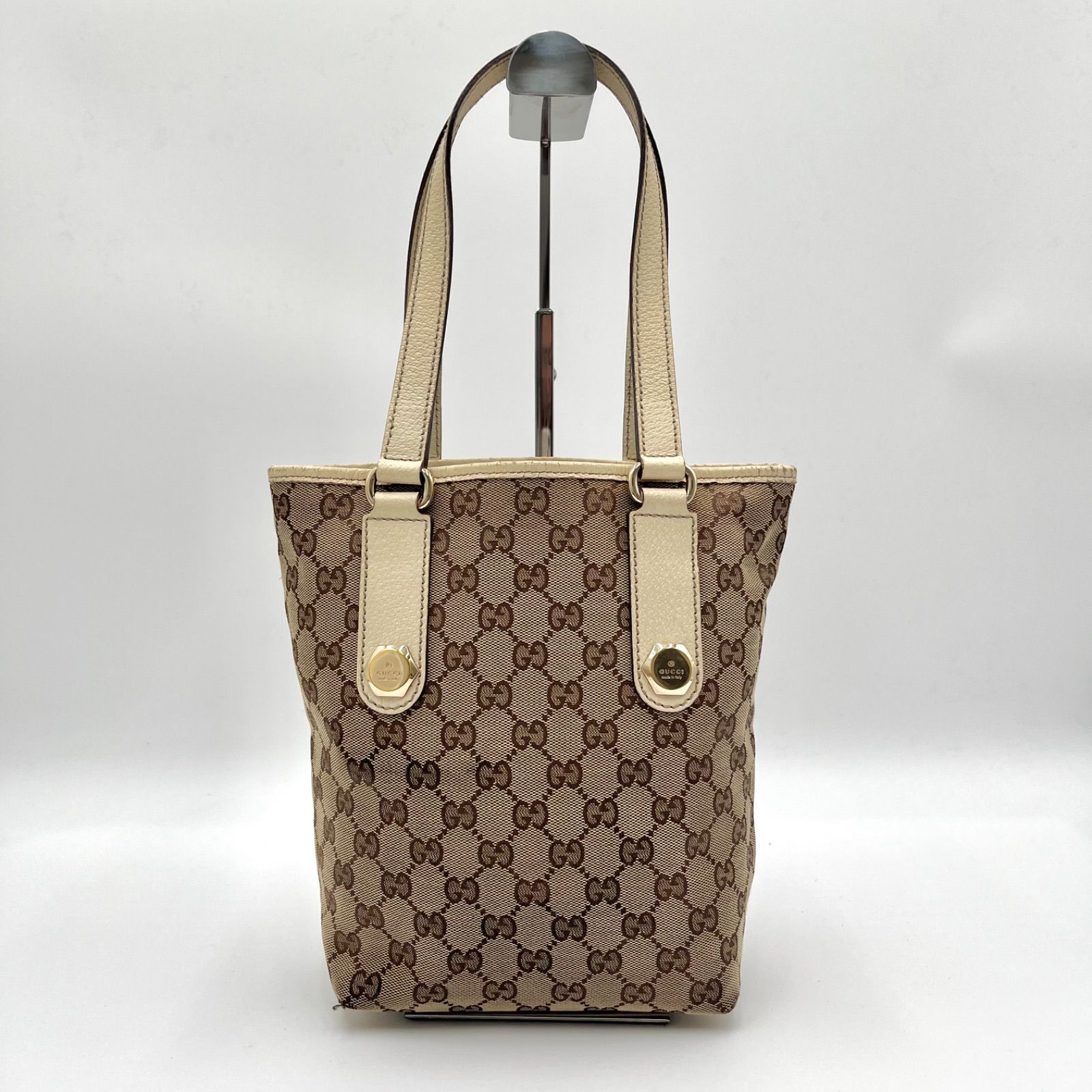 GUCCI グッチ GGキャンバス トートバッグ ホワイト 153361