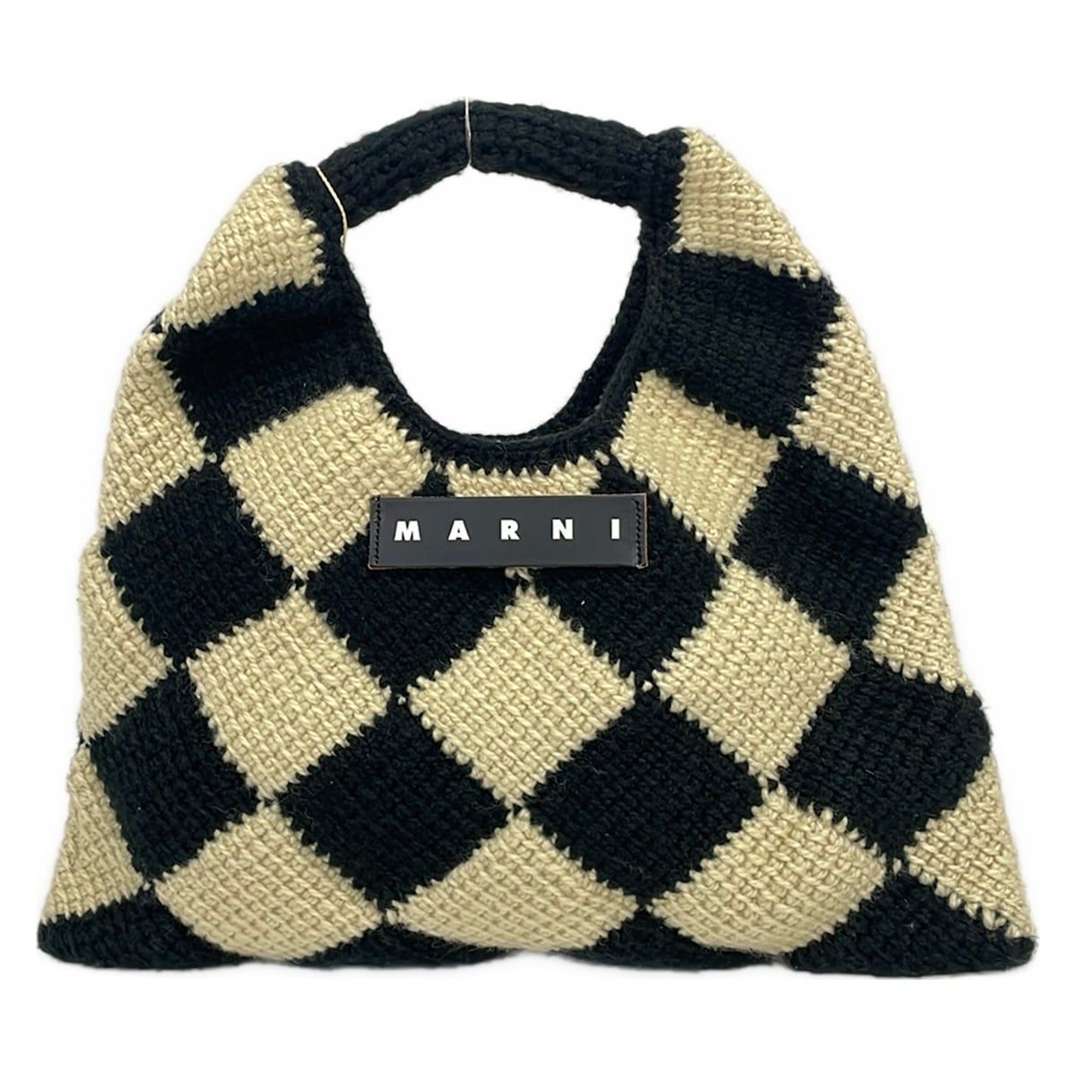 MARNI(マルニ) ハンドバッグ美品 - アイボリー×黒 ウール