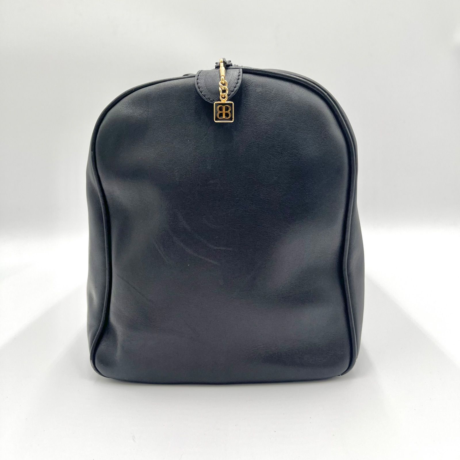 極美品◎BALENCIAGA バレンシアガ BBロゴ レザー ボストンバッグ