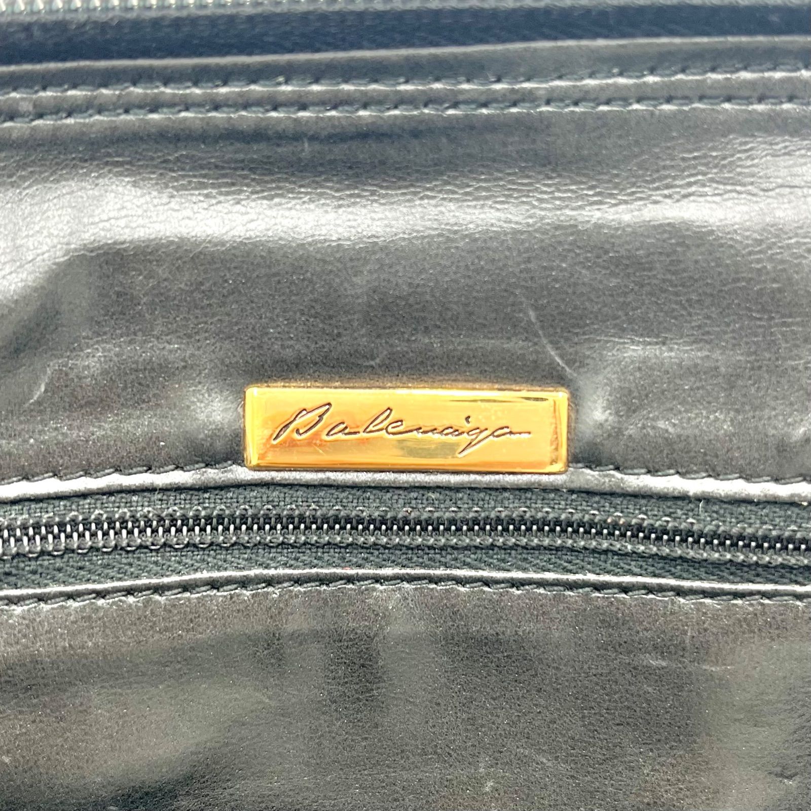 極美品◎BALENCIAGA バレンシアガ BBロゴ レザー ボストンバッグ