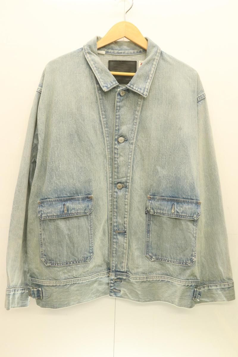 【中古】 LEVIS メンズデニムジャケット Gジャン XL ユーティリティトラッカージャケット LEVIS BLUETAB MADE IN JAPAN XL 水色 アクアブルー