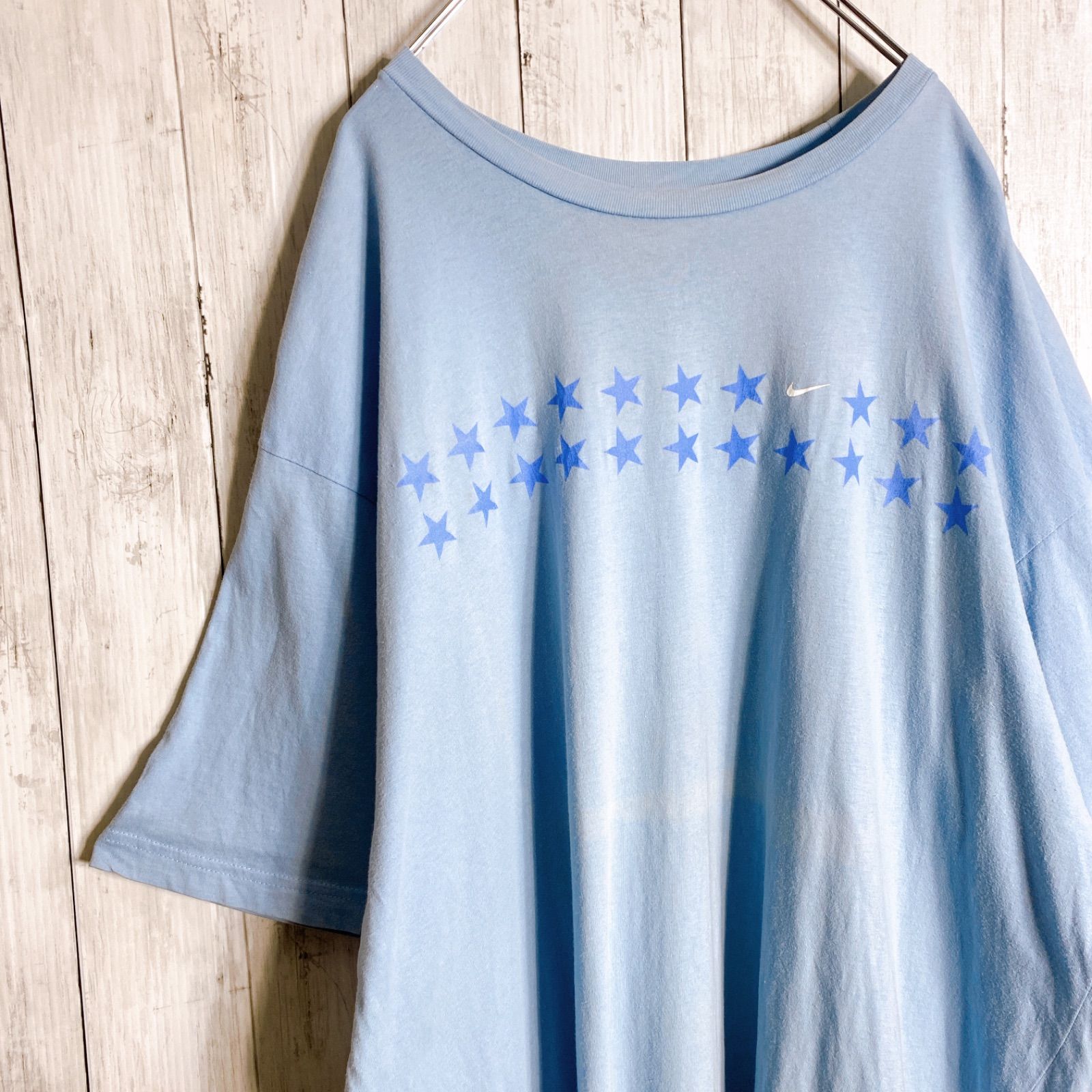 【入手困難】90s Vintage 古着 OLD NIKE ナイキ 水色 チーム系 半袖Tシャツ #8761