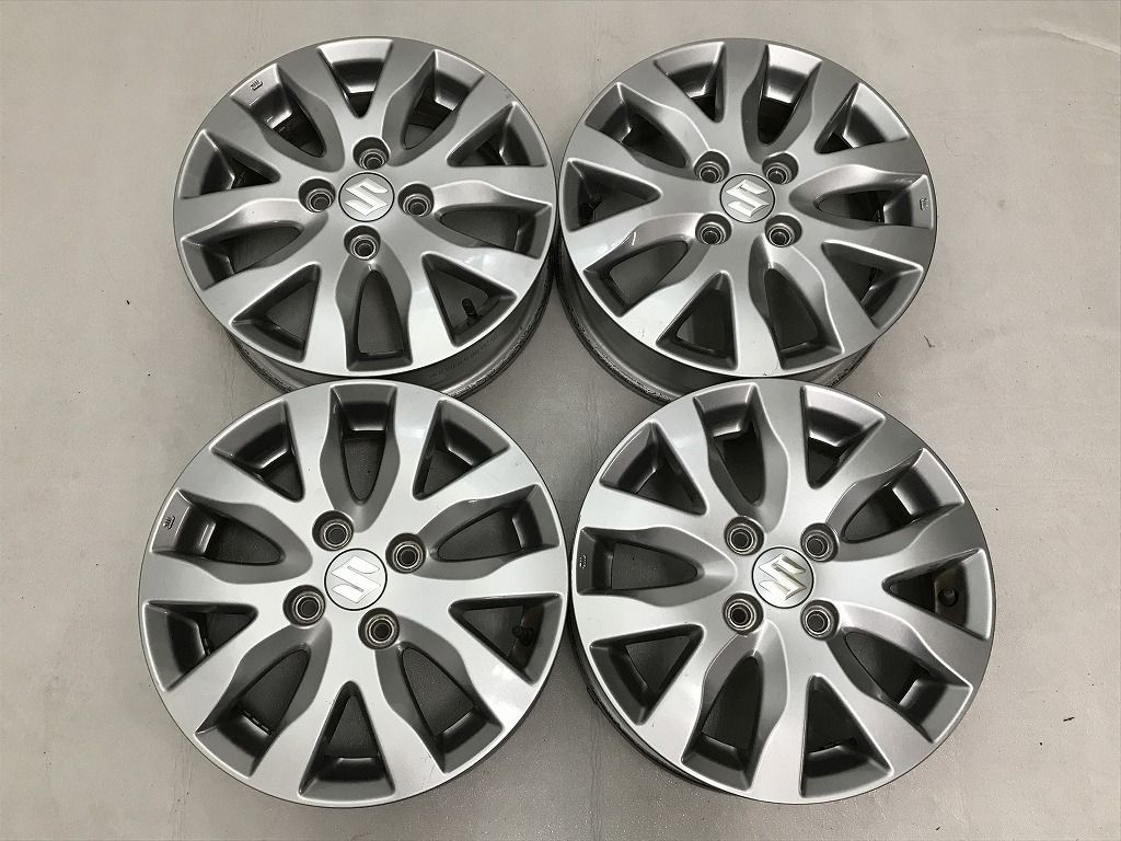 ◎傷少美品 SUZUKI ワゴンR純正 14inc 4.5J +45 100/4H 即納 個人宅OK 4本 検) スペーシア アルト ハスラー パレット MRワゴン セルボ