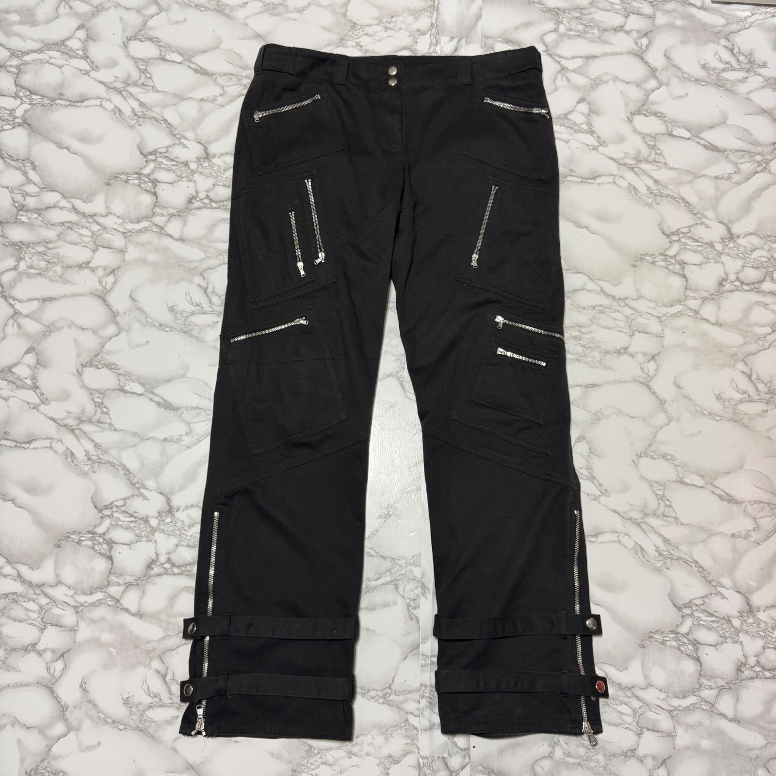 希少【DKNY danna karan new york ダナキャランニューヨーク 】archive zip belt gimmick flight cargo pants/ジップ ベルト フライト カーゴパンツ/パンツ 【サイズ】14