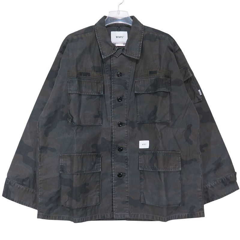 新品 WTAPS ダブルタップス 20SS JUNGLE LS 02/SHIRT.COTTON. SATIN.CAMO 201WVDT-SHM03 ジャングル ロングスリーブ シャツ コットン ウッドランド サイズ02(M) Mayk