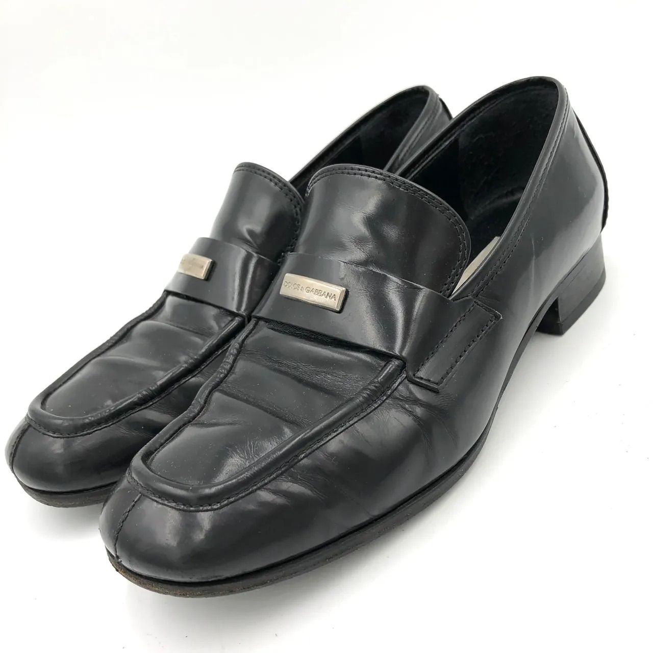 ドルチェ＆ガッバーナ ローファー DOLCE&GABBANA レザー 黒 23.5cm