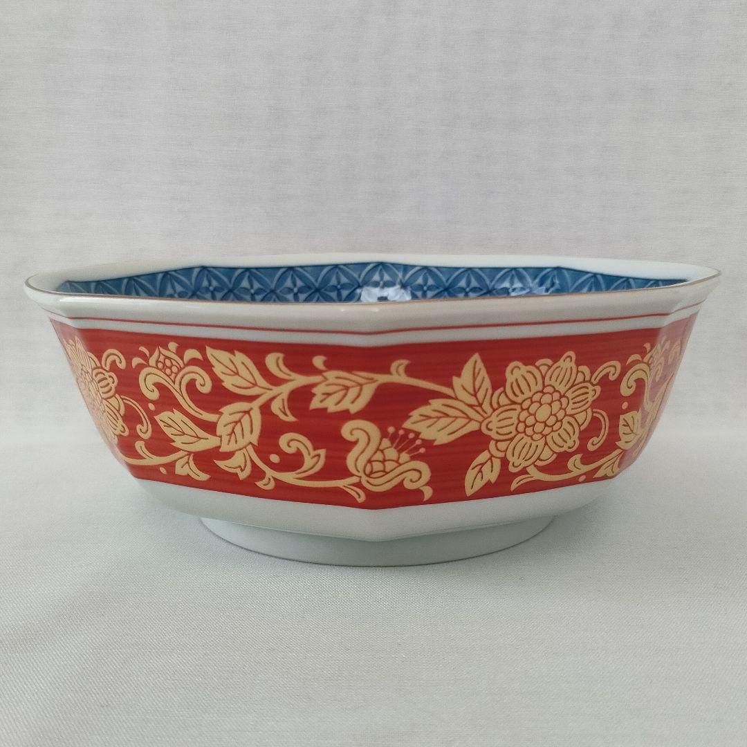 未使用】美濃焼 吾山窯 八角鉢 盛鉢 染付×赤絵 花唐草文様 - メルカリ