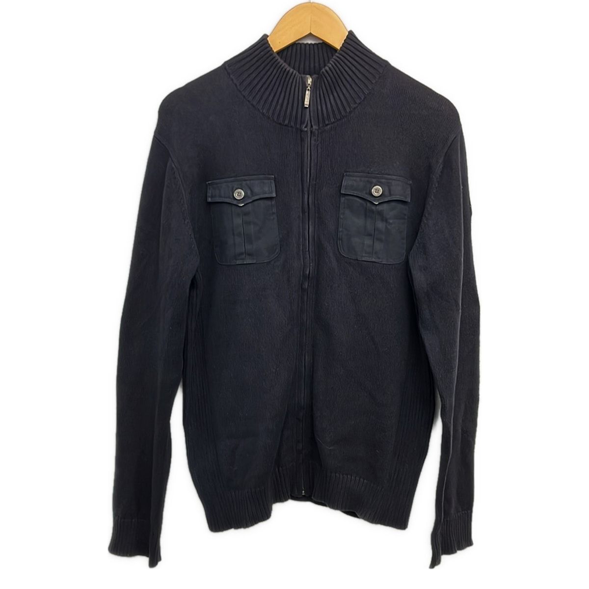 Burberry Black Label(バーバリーブラックレーベル) ブルゾン サイズ3 L メンズ美品 - 黒 長袖/ニット/ジップアップ/秋