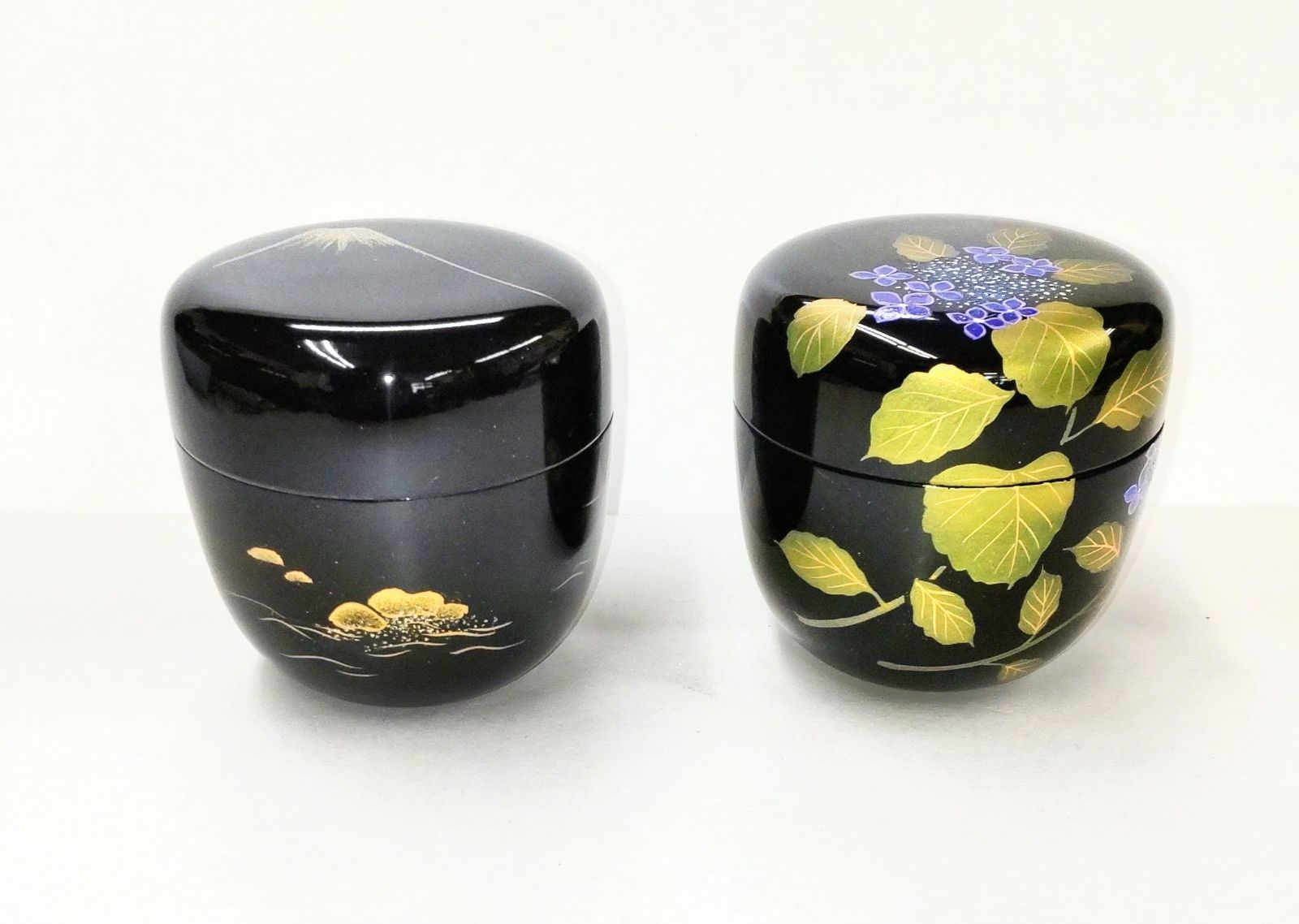 専用 樹脂製中棗 紫陽花蒔絵、田子の浦蒔絵 ご依頼品