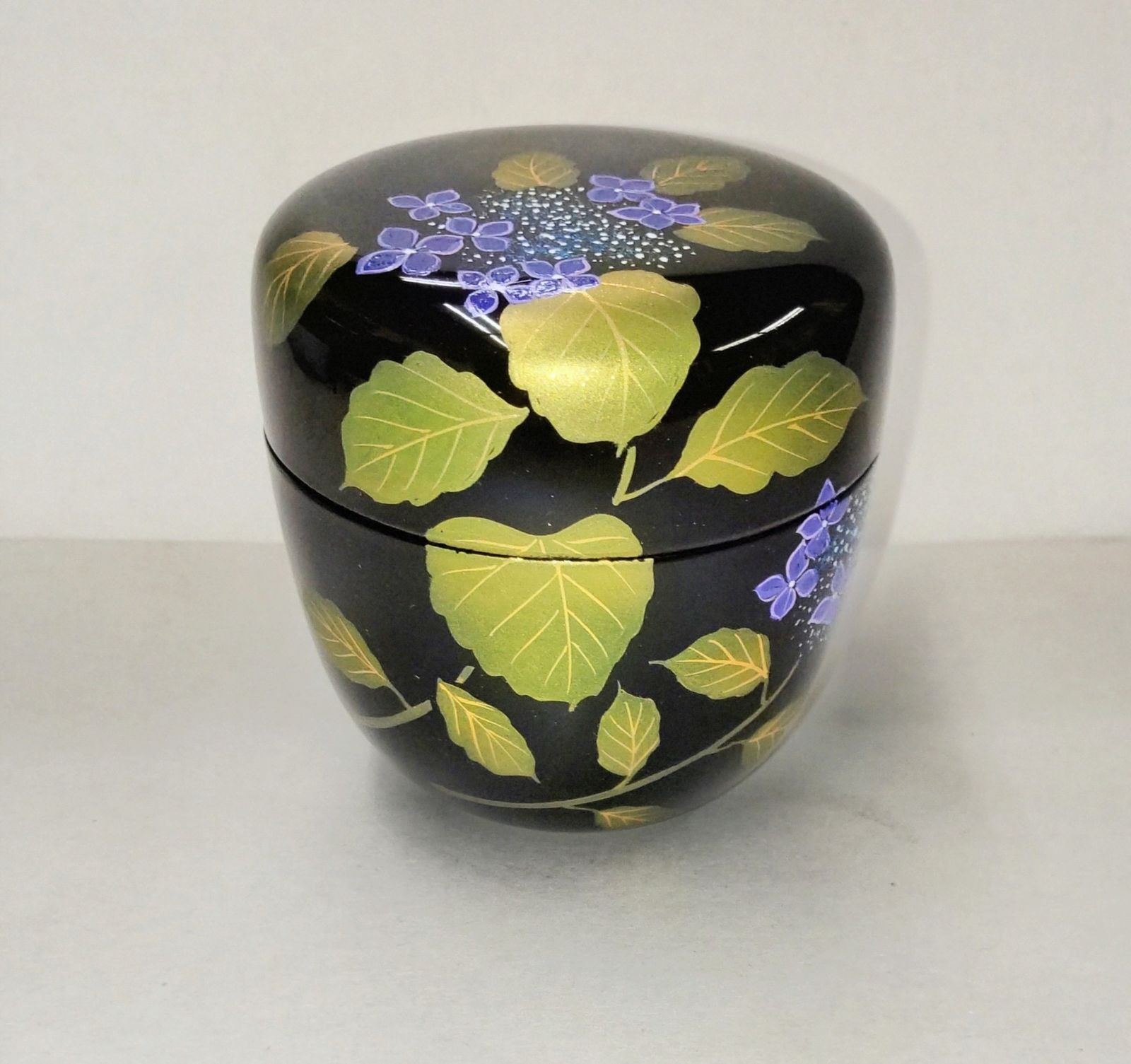 紫陽花蒔絵 蓋裏カタツムリ蒔絵 樹脂製